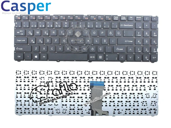 Casper Nirvana C650.8550-B140X-S-F Notebook Klavyesi (Siyah TR) - Resim 2