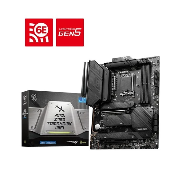 MSI MAG Z790 TOMAHAWK WIFI DDR5 HDMI DP PCIe 16X v5.0 1700p mATX ürün görseli 1