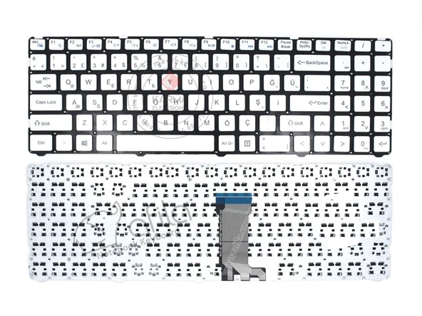 Casper Nirvana C650.8550-8150X-B-F Notebook Klavyesi (Beyaz TR) - Resim 3