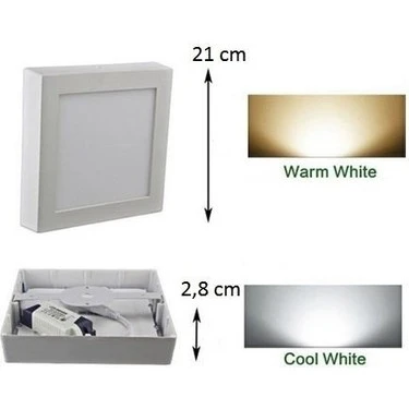 Cata CT-5234 18W Sıva Üstü LED Panel Kare Beyaz ürün görseli 1