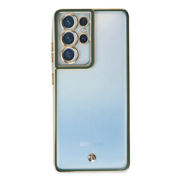 Samsung Galaxy S21 Ultra Kılıf Liva Lens Silikon - Yeşil ürün görseli 1