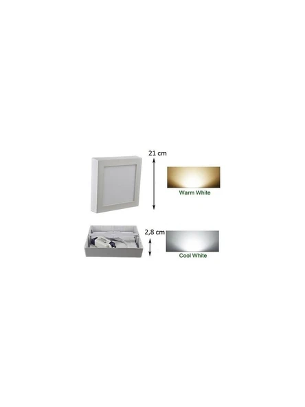 Cata 25W Sıva Üstü Kare LED Armatür CT-5272 Beyaz Işık ürün görseli 1