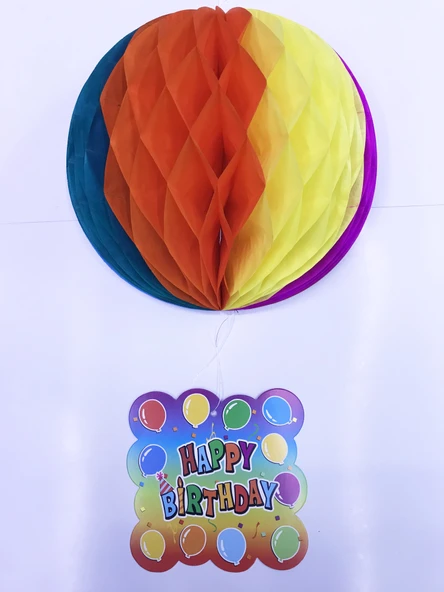 Happy Birthday Kağıt Süsü 55 cm ürün görseli 1