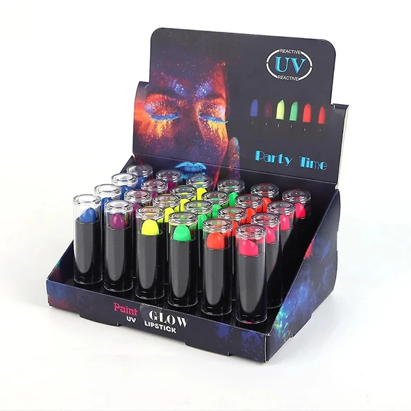 Karanlıkta Parlayan Neon Ruj Seti - Resim 5