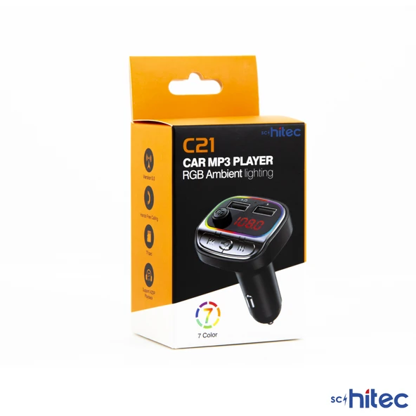 ScHitec C21 Fm Handsfree Bluetooth Modülatör Araç MP3 Player - Resim 5