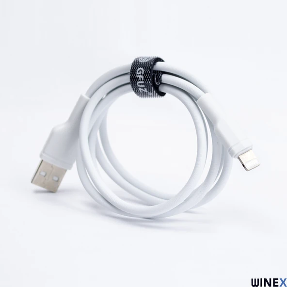 Winex CA58 2.4A UsbA to Lightning Data ve Hızlı Şarj Kablosu Beyaz ürün görseli 1