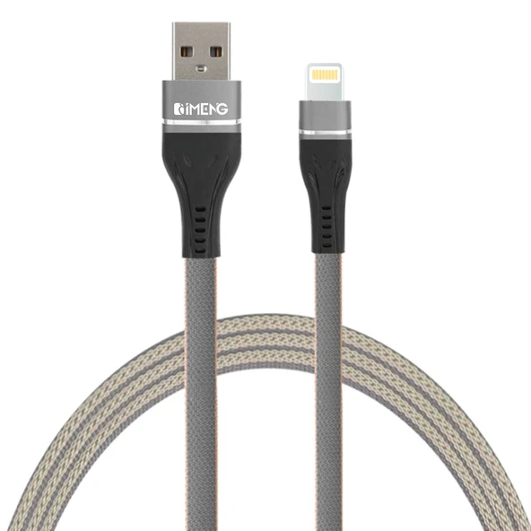 İmeng 3.1A UsbA to Lightning Örgülü Data ve Hızlı Şarj Kablosu ML108 Gri ürün görseli 1