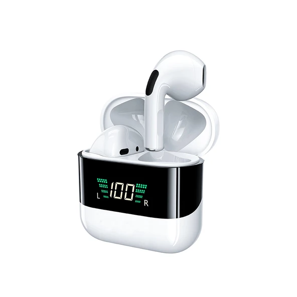 DVIP P50 Pro TWS Dijital Ekranlı Bluetooth Kulaklık Beyaz ürün görseli 1
