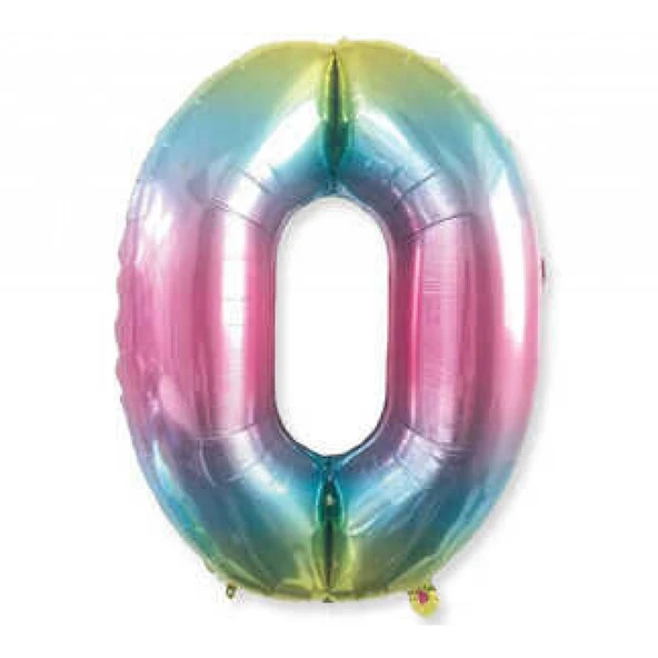 Folyo Balon Rakam 0 40 inç Rengarenk -1 ürün görseli 1