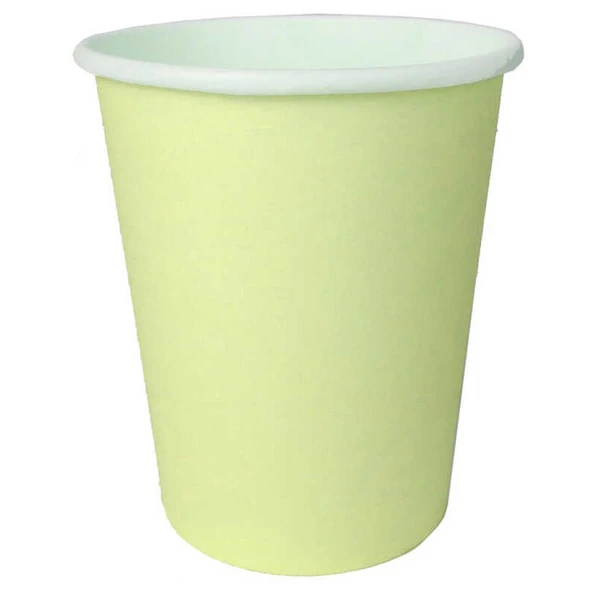 Bardak Karton Makaron Vanilya Sarı 8 Oz 8'lı ürün görseli 1