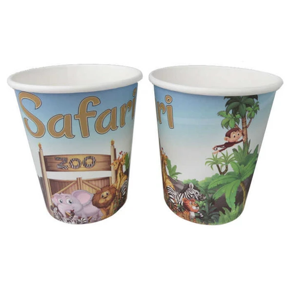 Bardak Karton Safari Zoo 8 Oz 8'lı ürün görseli 1