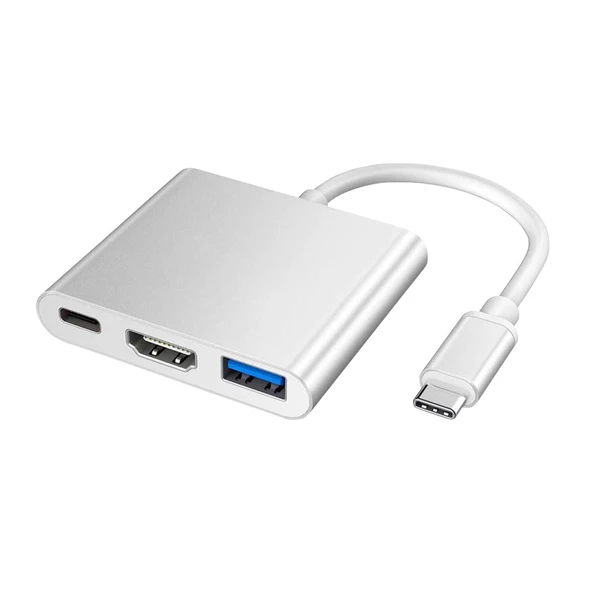 Winex 3in1 Type-C To HDMI Hub Port Adaptör 100W PD USB 3.0 4K HDMI Çıkışlı ürün görseli 1