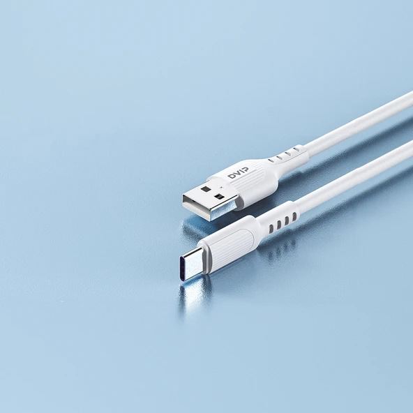 DVIP L14 6A 110W Fast Charging UsbA to Type-C Data ve Hızlı Şarj Kablosu 1M Beyaz ürün görseli 1