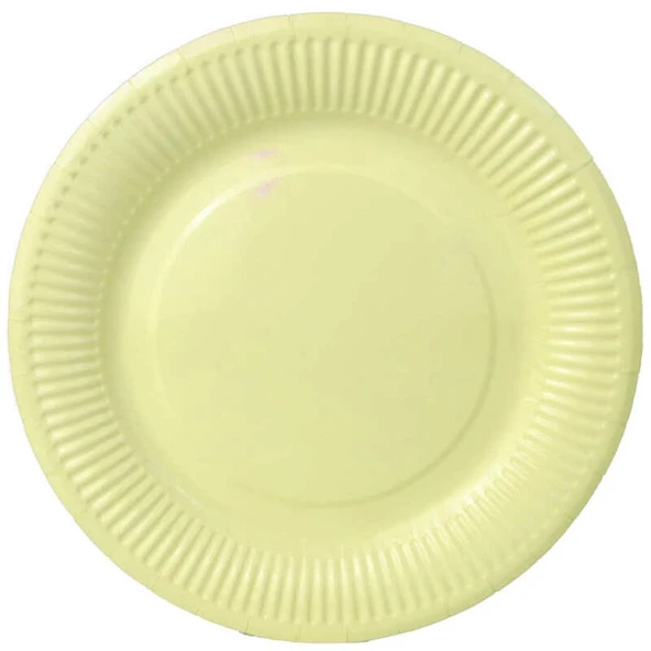 Tabak Karton Makaron Vanilya Sarı23 cm 8'lı ürün görseli 1