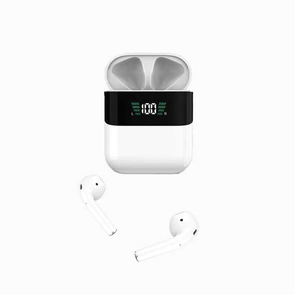 DVIP P45 TWS 5.0 Dijital Ekranlı Bluetooth Kulaklık Beyaz ürün görseli 1