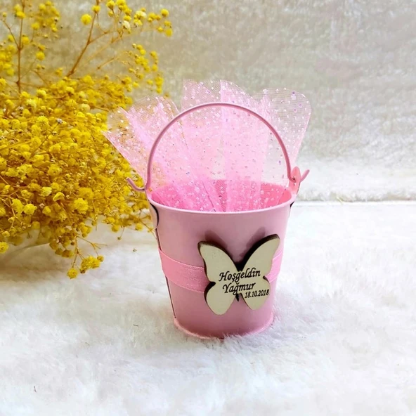 Metal Kova Pembe Kız Bebek Şekeri(30 Adet) ürün görseli 1