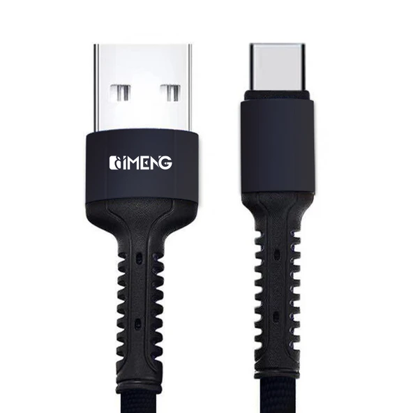 İmeng 3A UsbA to Type-C Pro Braided Örgülü Data ve Hızlı Şarj Kablosu Siyah ürün görseli 1
