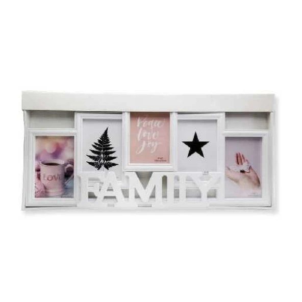 Hediyelik Aile Çerçevesi Ahşap Beyaz - Resim 2
