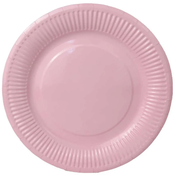 Tabak Karton Makaron Pembe 23 cm 8'lı ürün görseli 1