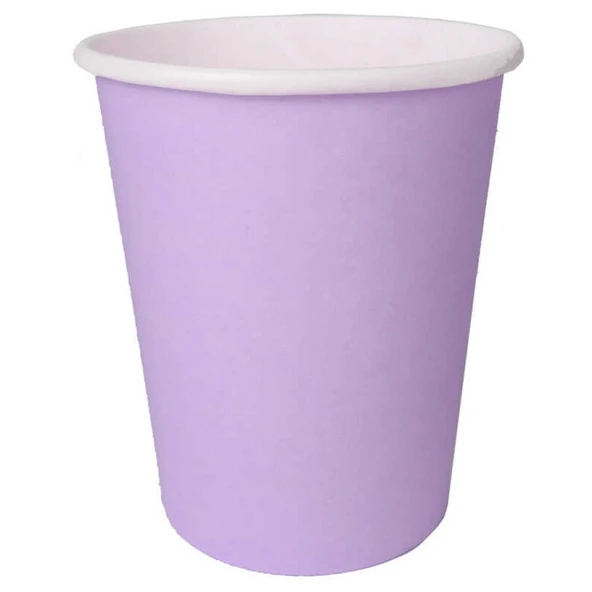 Bardak Karton Makaron Lila 8 Oz 8'lı ürün görseli 1