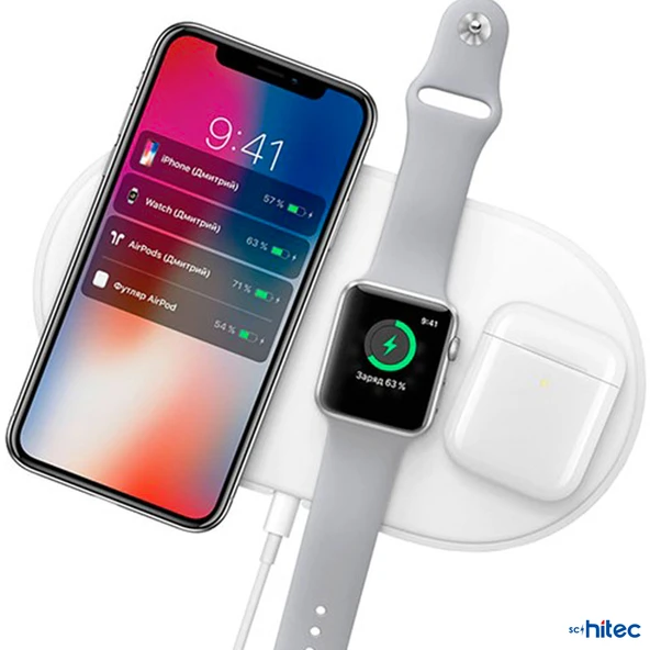 ScHitec Air Power 3in1 Telefon/Saat/Airpods Wireless Kablosuz Şarj İstasyonu ürün görseli 1