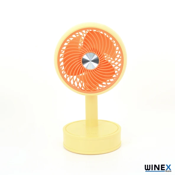 Winex Mini Taşınabilir Portatif Fan 3 Kademeli Vantilatör Sarı ürün görseli 1