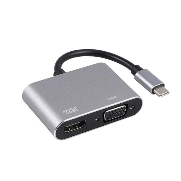 Winex 2in1 Type-C to 4K HDMI + VGA Çevirici ve Dönüştürücü Adaptör HC10 ürün görseli 1