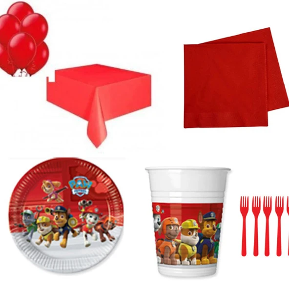 Paw Patrol Doğum Günü Süsleri Masa Seti Parti Seti Ekonomik Set 8 Kişilik Set ürün görseli 1