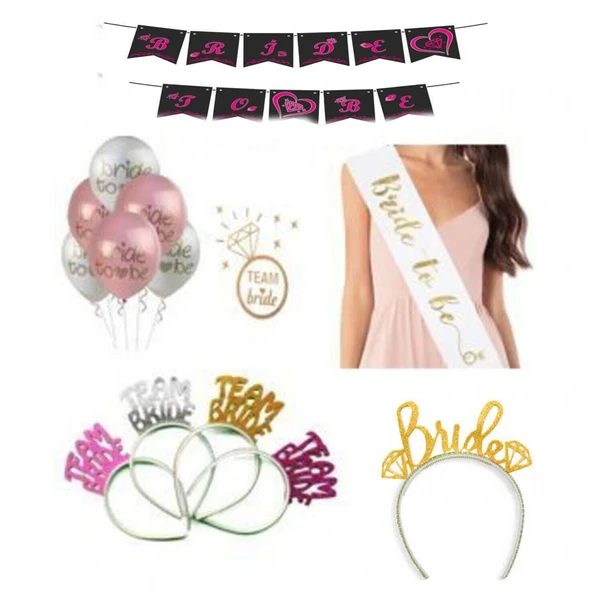 Bride To Be Parti Set 38 Parça Bekarlığa Veda Seti ürün görseli 1