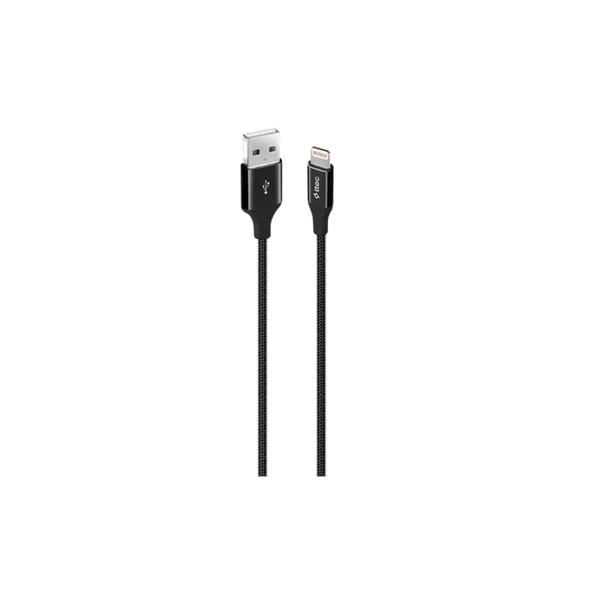 Ttec AlumiCable Extra Strong UsbA to Lightning Hızlı Data ve Fast Şarj Kablosu 120cm Siyah 2DK16S ürün görseli 1