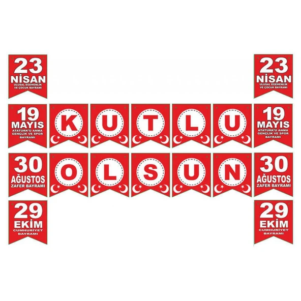Flama Bayrak Milli Bayramlar Seti - Resim 2
