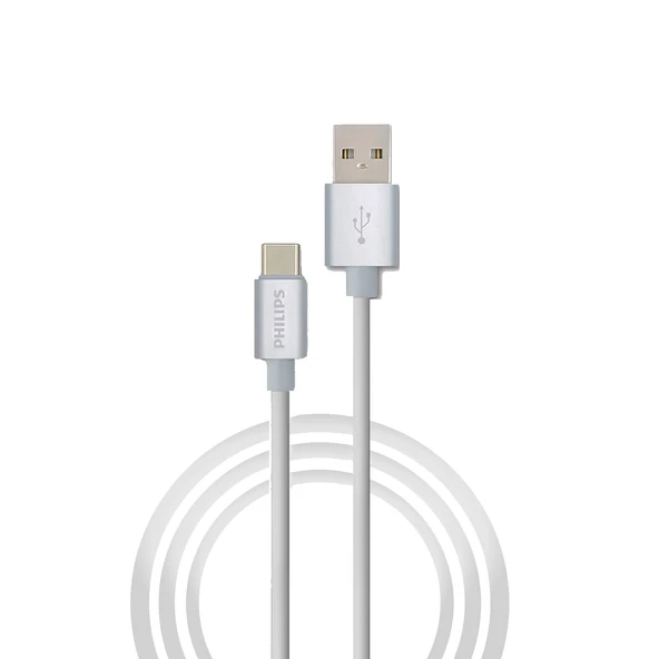 Philips 3A 60W UsbA to Type-C 1.2 Metre Hızlı Şarj ve Data Kablosu Beyaz 2023BY3A2528M ürün görseli 1