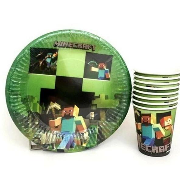 Minecraft Tabak Bardak Set 8 Kişilik ürün görseli 1