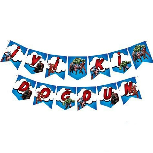 Avengers Yenilmezler İyi Ki Doğdun Yazısı ürün görseli 1