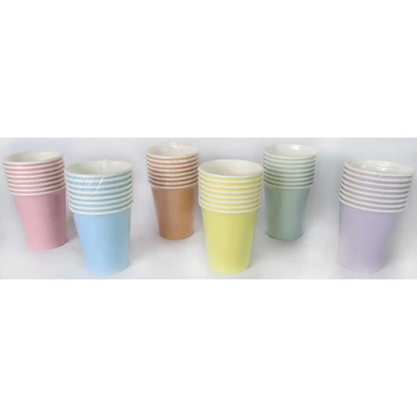 Bardak Karton Makaron Lila 8 Oz 8'lı - Resim 2