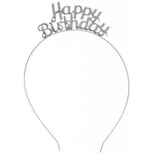 Taç Happy Bırthday Metal Gümüş ürün görseli 1
