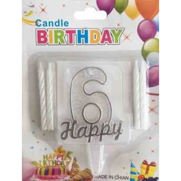 Mum 6 Yaş Happy Yazılı Gümüş -1 ürün görseli 1