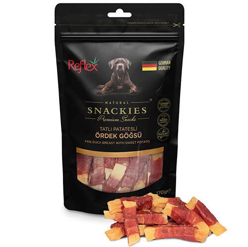 Reflex Snackies Tatlı Patates Ördek Göğsü Köpek Ödülü 170 Gr ürün görseli 1