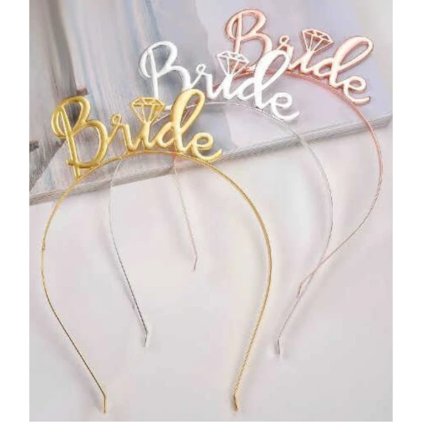 Taç Brıde Pırlantalı Metal Rose Gold - Resim 3