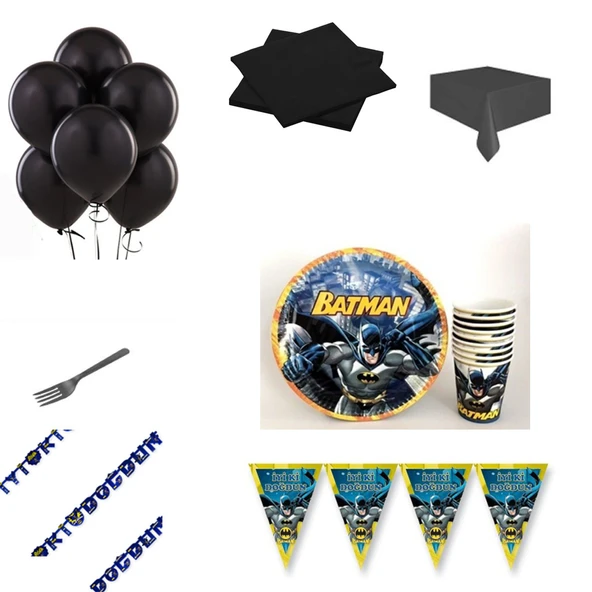 8 Kişilik Batman Doğum Günü Parti Malzemeleri ürün görseli 1