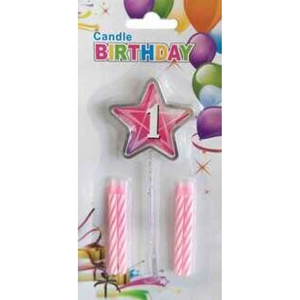 Mum 1 Yaş Yıldızlı Pembe 12'li ürün görseli 1
