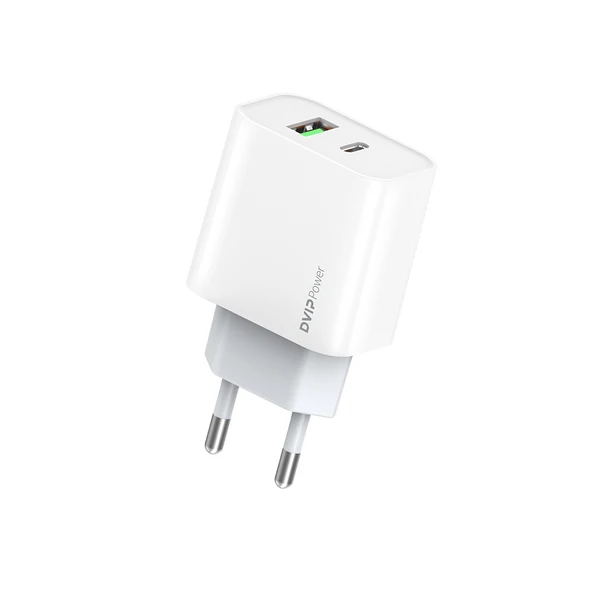 DVIP N30 20W Type-C PD + UsbA Quick Charger Çift Çıkışlı Şarj Aleti Başlığı ürün görseli 1