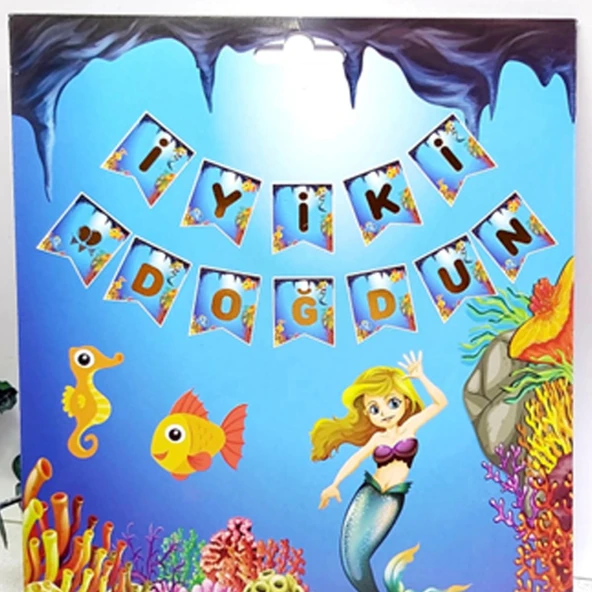 Deniz Kızı Ariel İyi Ki Doğdun Banner ürün görseli 1