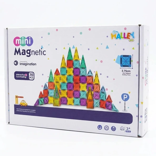 Magnet Mini Yapı Blok Seti 70 Parça - 3.75 cm Eğitici Manyetik Bloklar ürün görseli 1