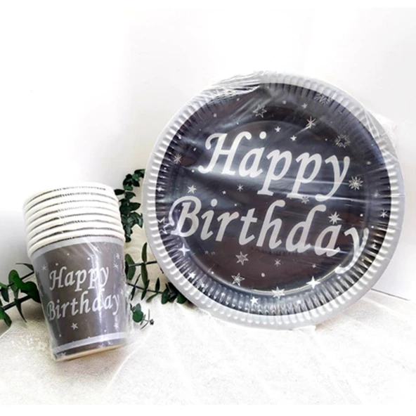 16 Kişilik Happy Birthday Karton Ve Tabak Set ürün görseli 1