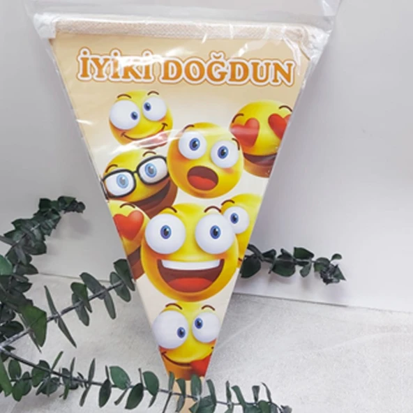 Emoji İyi Ki Doğdun Flama 2 Metre 9 Bayrak ürün görseli 1