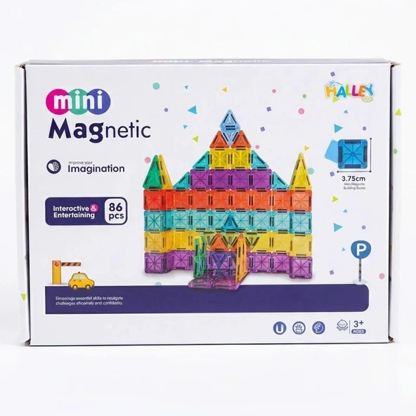 Magnet Mini Yapı Blok Seti 86 Parça - 3D Tasarım ve Eğitici STEM Seti ürün görseli 1