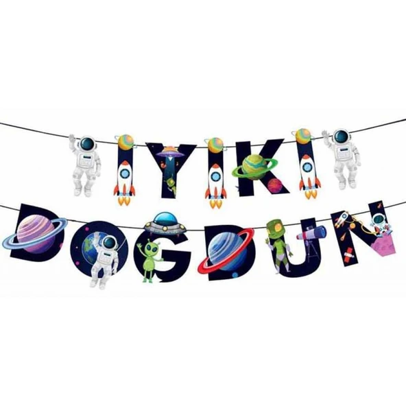 Flama Uzay Şeklinde İyiki Doğdun ürün görseli 1
