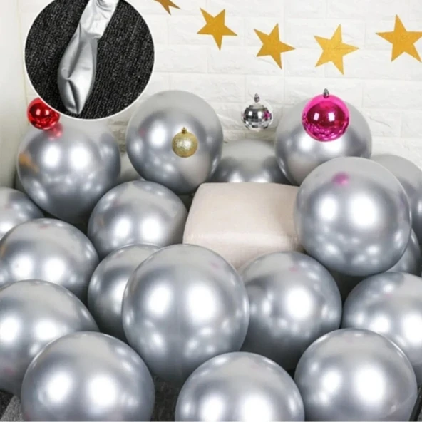 Gümüş Krom Balon (aynalı Balon) 10 Adet ürün görseli 1
