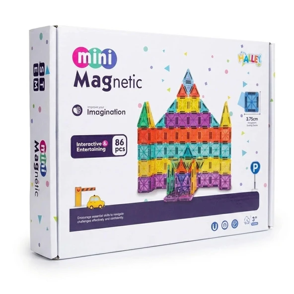 Magnet Mini Yapı Blok Seti 86 Parça - 3D Tasarım ve Eğitici STEM Seti - Resim 2